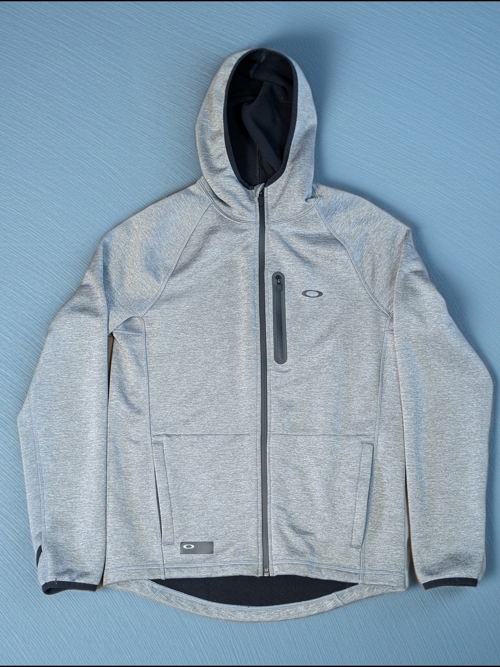 Oakley Flak FZ Full Zip Up Hoodie Jacket Men's Small Grey Black